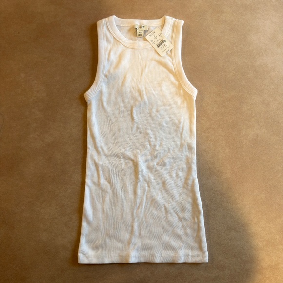 J. Crew Factory High-neck ribbed tank top • size XS • NWT • BG877 • white - Picture 3 of 8